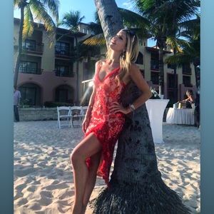 NBD red dress with sequins